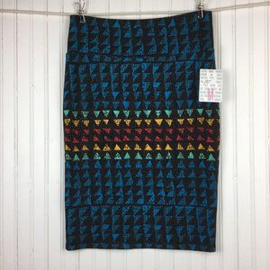 Lularoe Cassie Skirt NWT Colorful Triangle Pattern